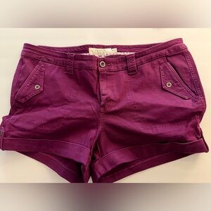 EUC Torrid Twill Military Short Shorts - Plum